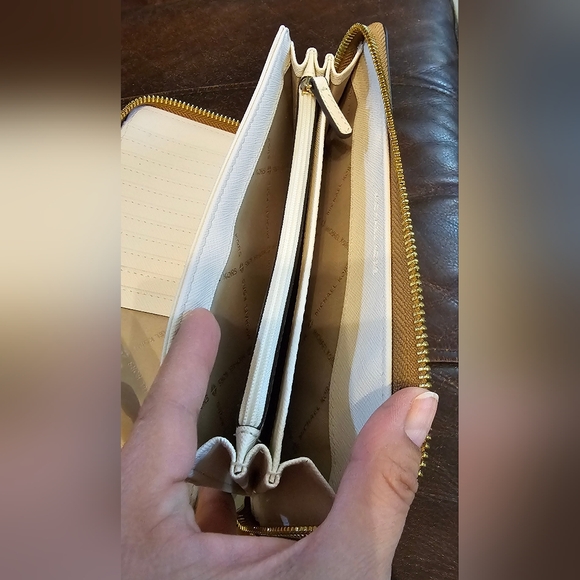 Michael Kors Jet Set Long Python Croc Embossed Leather Zip Around Wallet NWOT - Picture 7 of 13